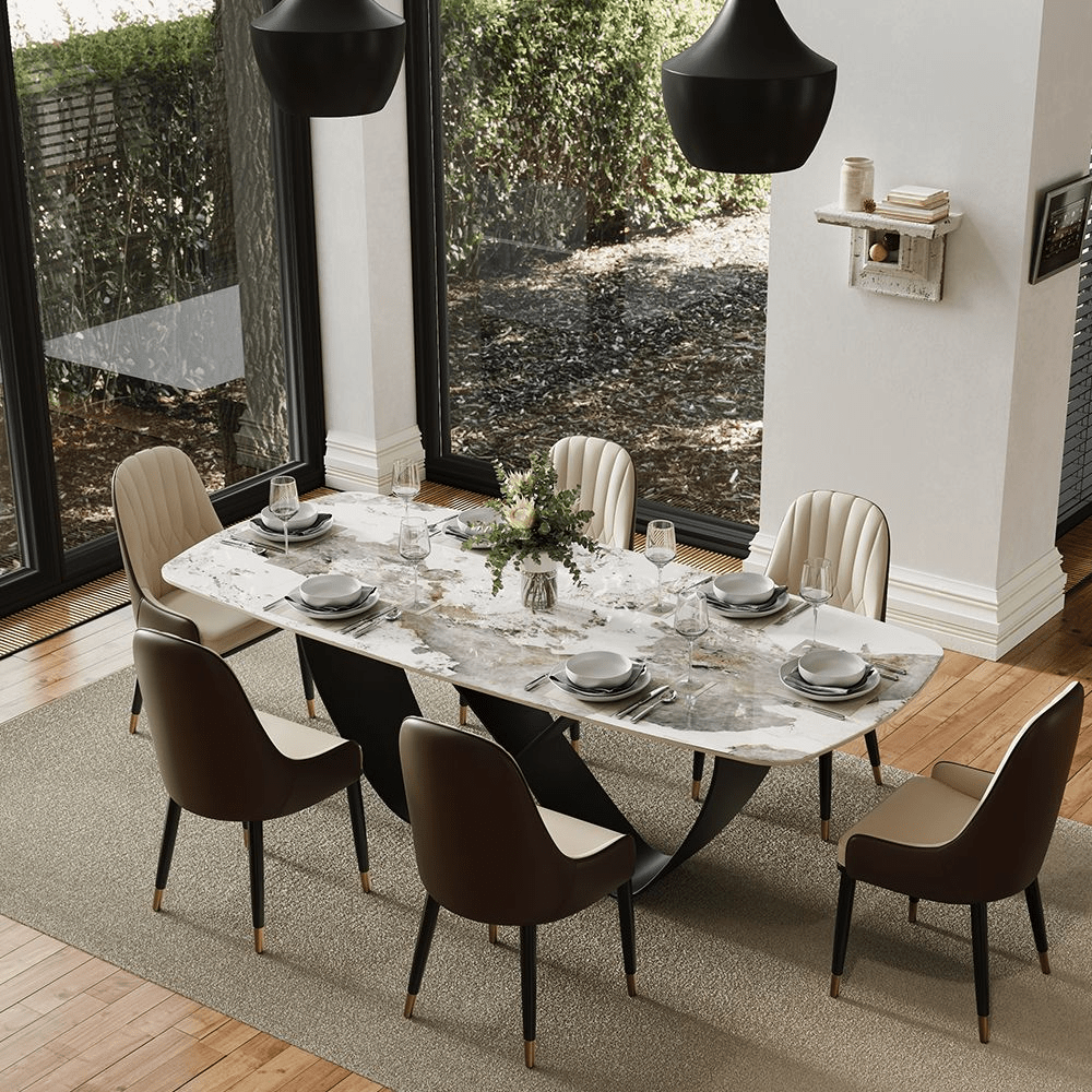 NovaLux Rectangular Sintered Stone Dining Table - Exclusivia