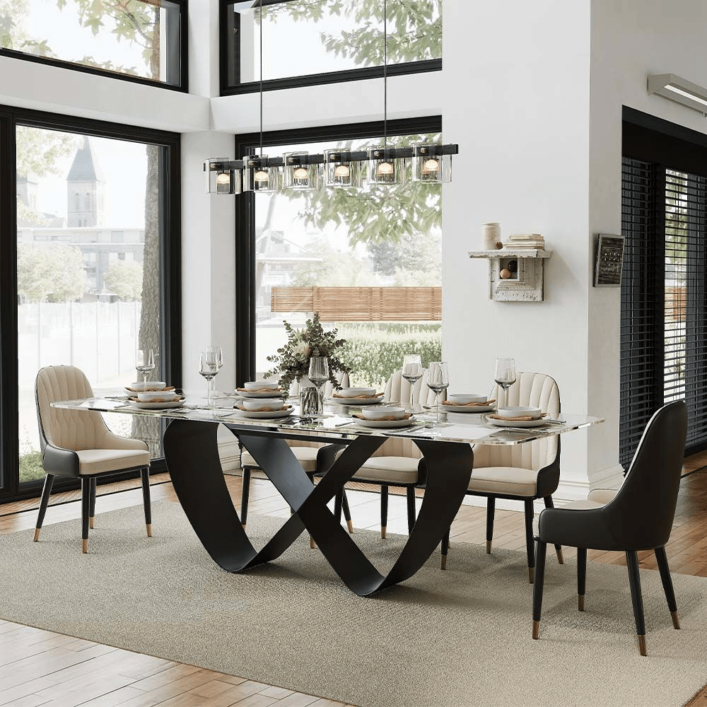 NovaLux Rectangular Sintered Stone Dining Table - Exclusivia