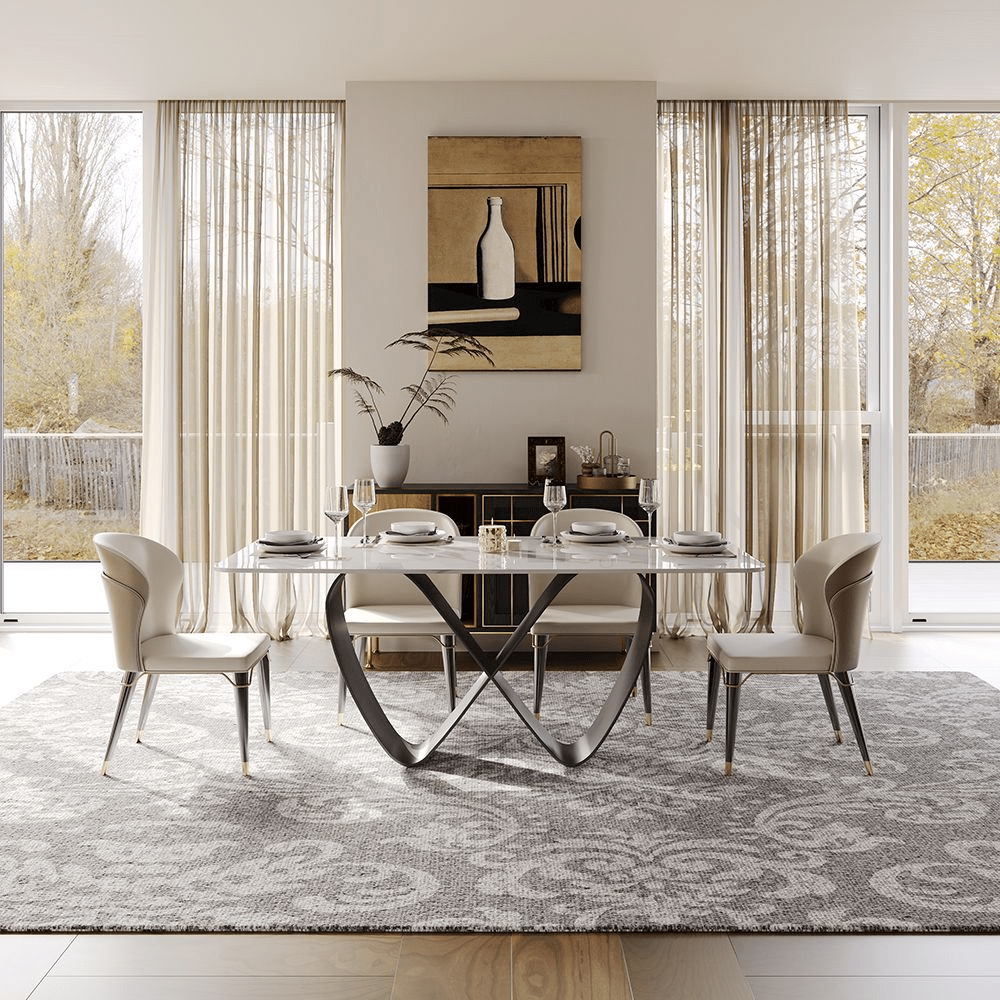 NovaLux Rectangular Sintered Stone Dining Table - Exclusivia