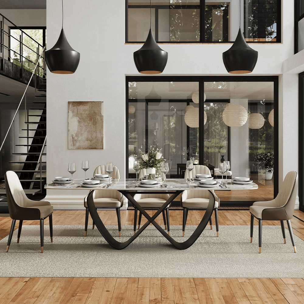 NovaLux Rectangular Sintered Stone Dining Table - Exclusivia