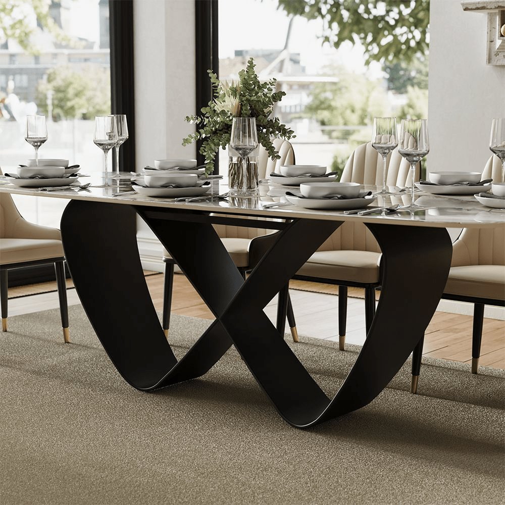 NovaLux Rectangular Sintered Stone Dining Table - Exclusivia