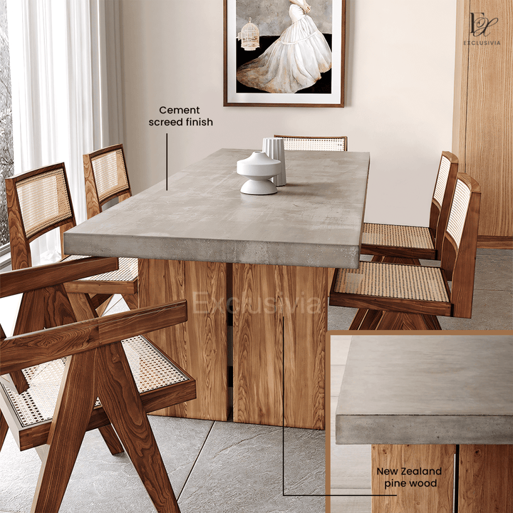 NOVARIA Dining Table Industrial Concrete - Exclusivia