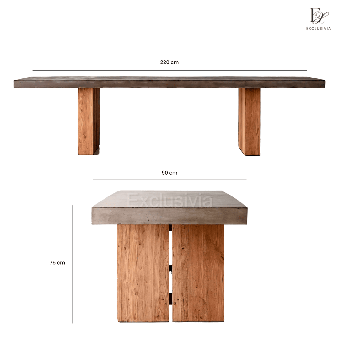 NOVARIA Dining Table Industrial Concrete - Exclusivia