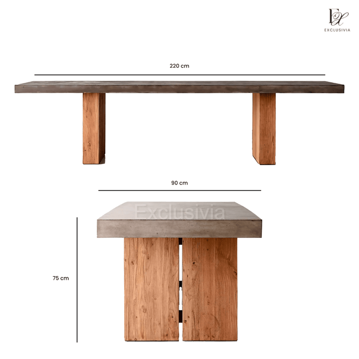 NOVARIA Dining Table Industrial Concrete - Exclusivia