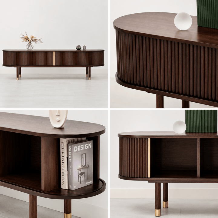 Nuvane Modern Solid Wood TV Console - Exclusivia