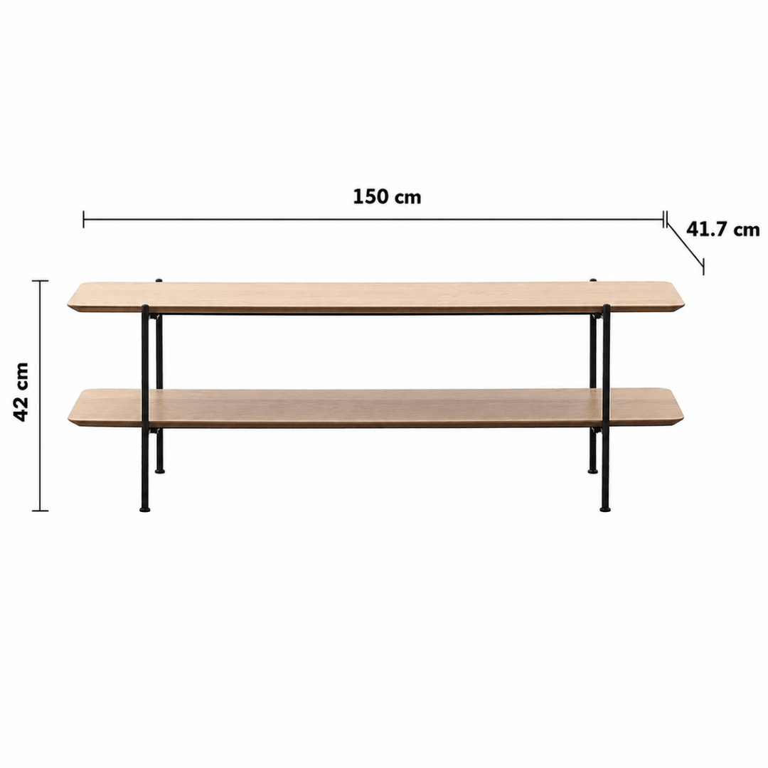 Nuve Industrial Wood TV Console - Exclusivia