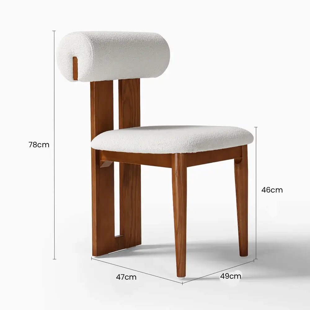 Nuvra Bouclé Dining Chairs (Set of 2) - Exclusivia