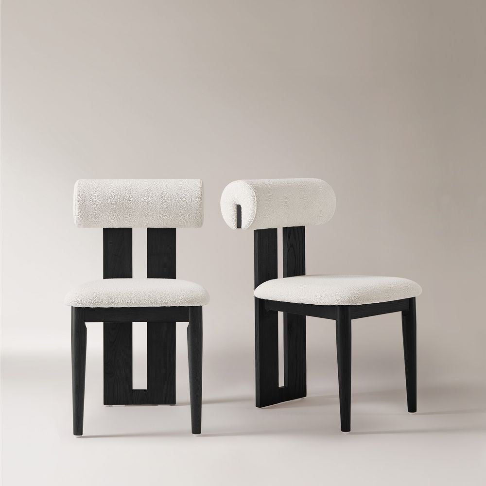 Nuvra Bouclé Dining Chairs (Set of 2) - Exclusivia