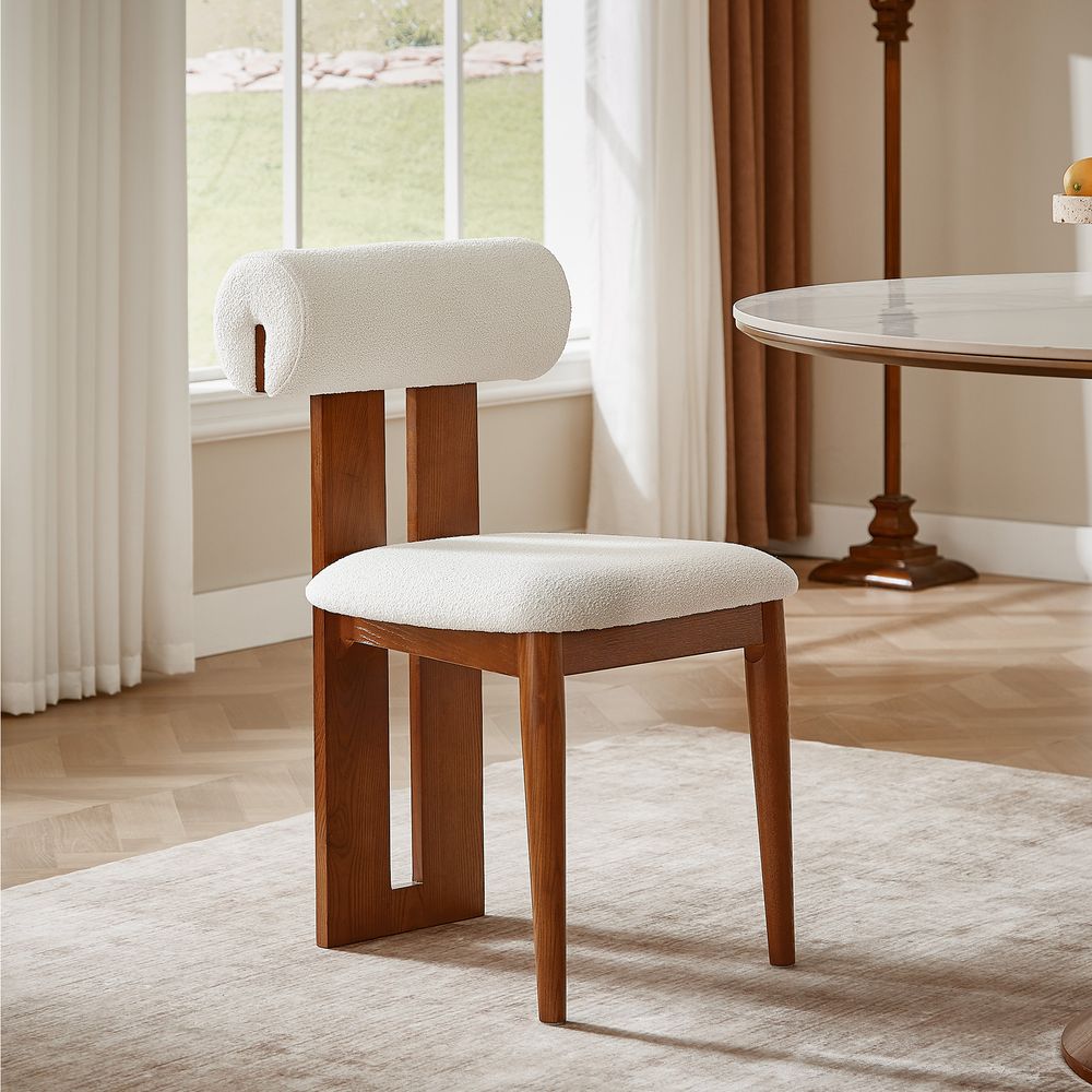 Nuvra Bouclé Dining Chairs (Set of 2) - Exclusivia