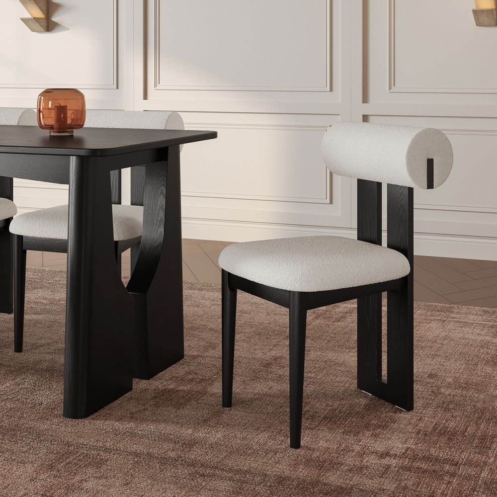 Nuvra Bouclé Dining Chairs (Set of 2) - Exclusivia