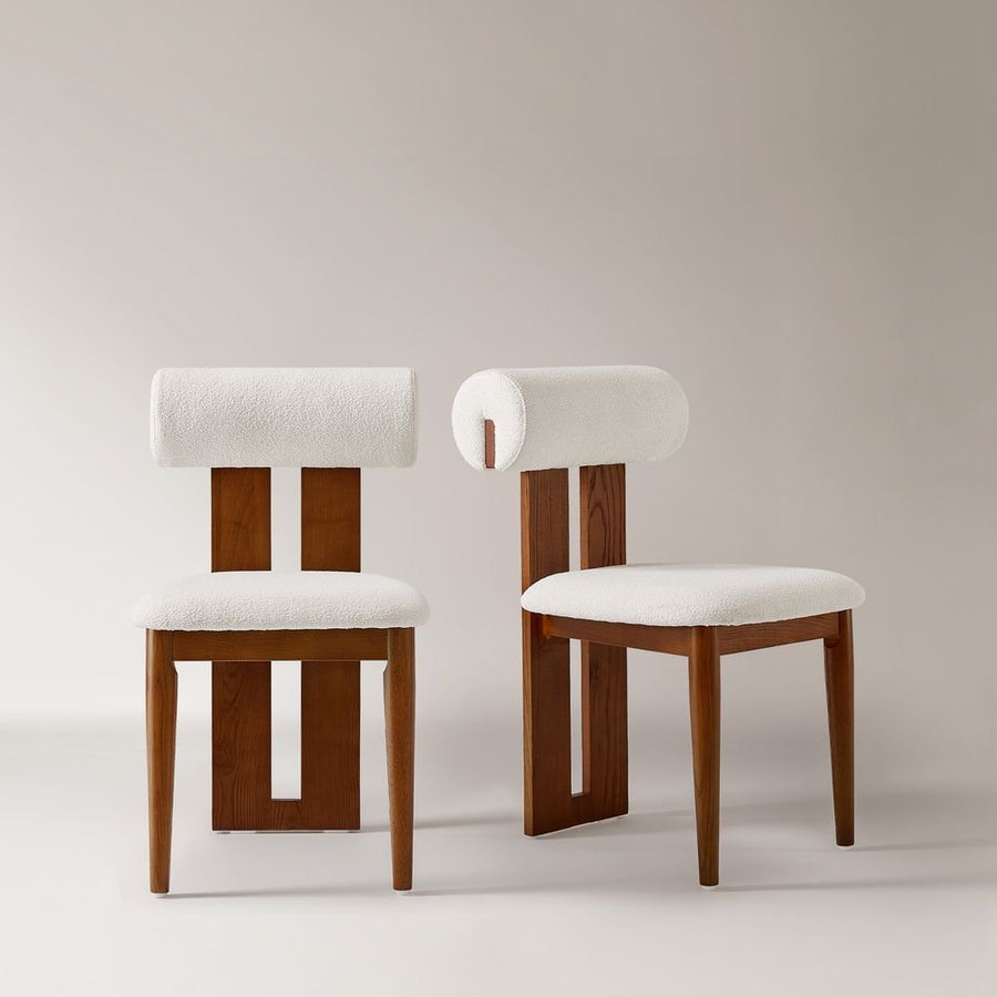 Nuvra Bouclé Dining Chairs (Set of 2) - Exclusivia