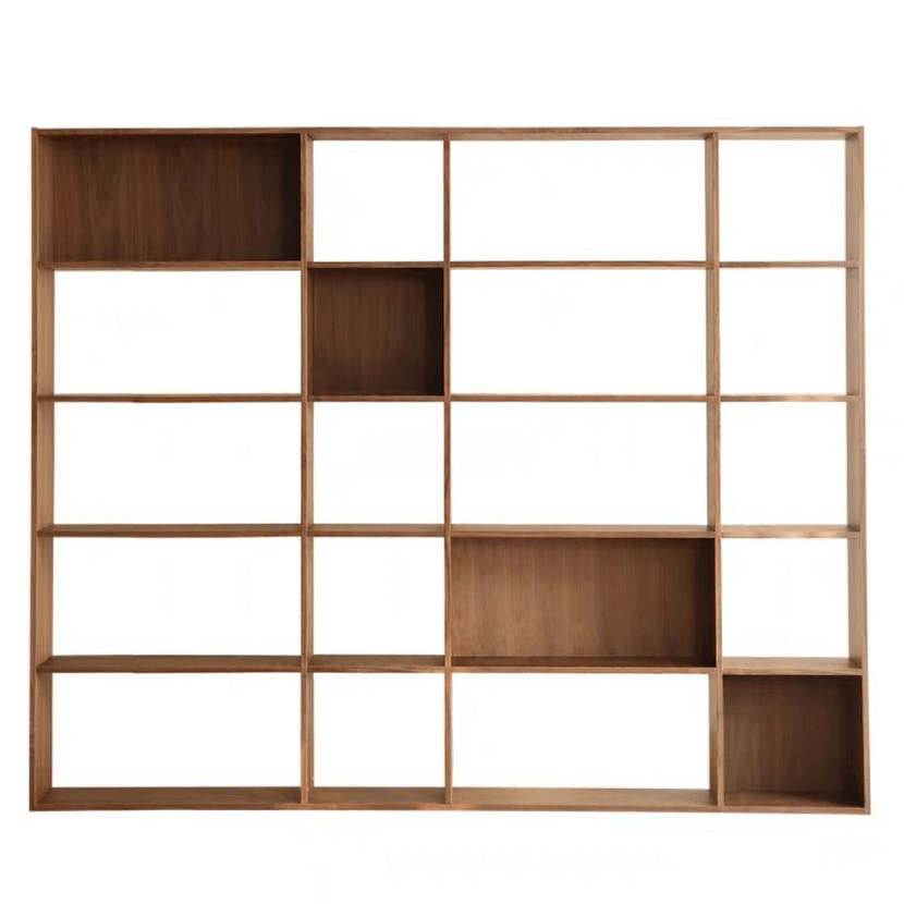 OAKEN Rustic Walnut Wood Bookshelf - Exclusivia