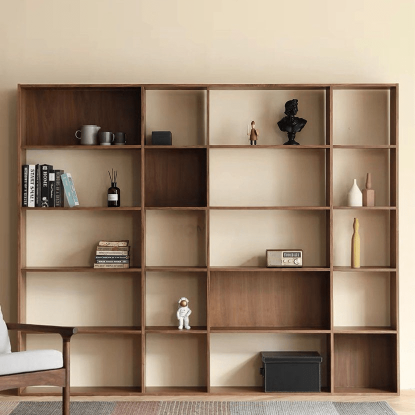 OAKEN Rustic Walnut Wood Bookshelf - Exclusivia