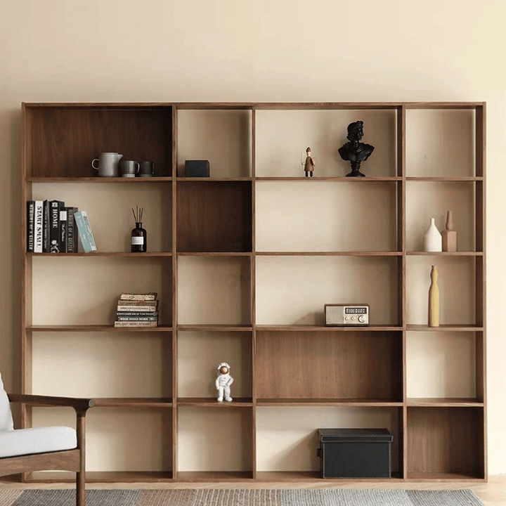OAKEN Rustic Walnut Wood Bookshelf - Exclusivia