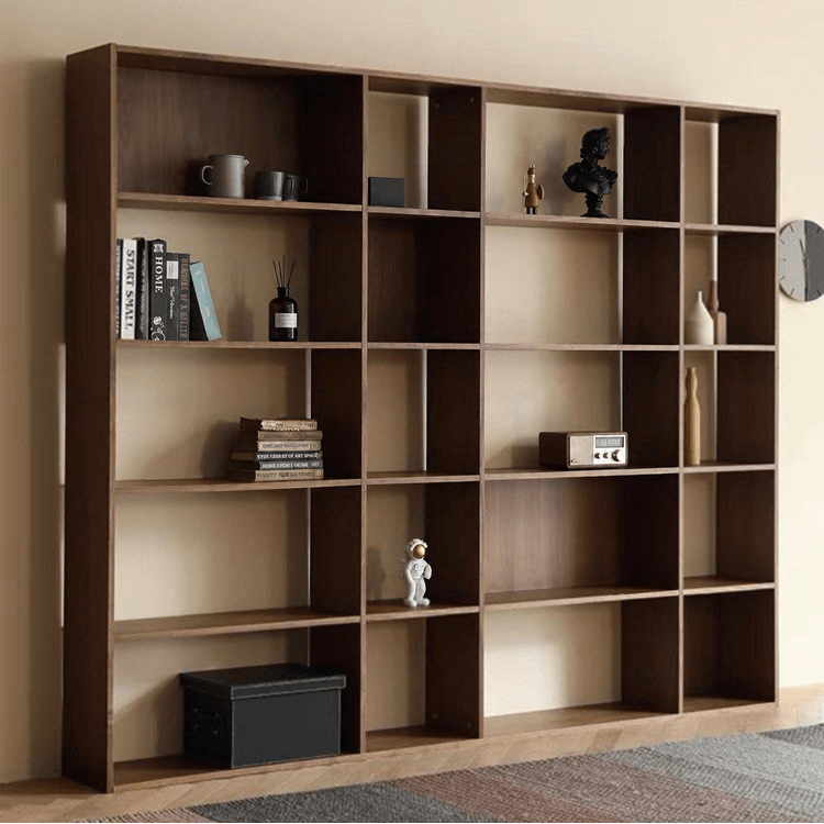 OAKEN Rustic Walnut Wood Bookshelf - Exclusivia