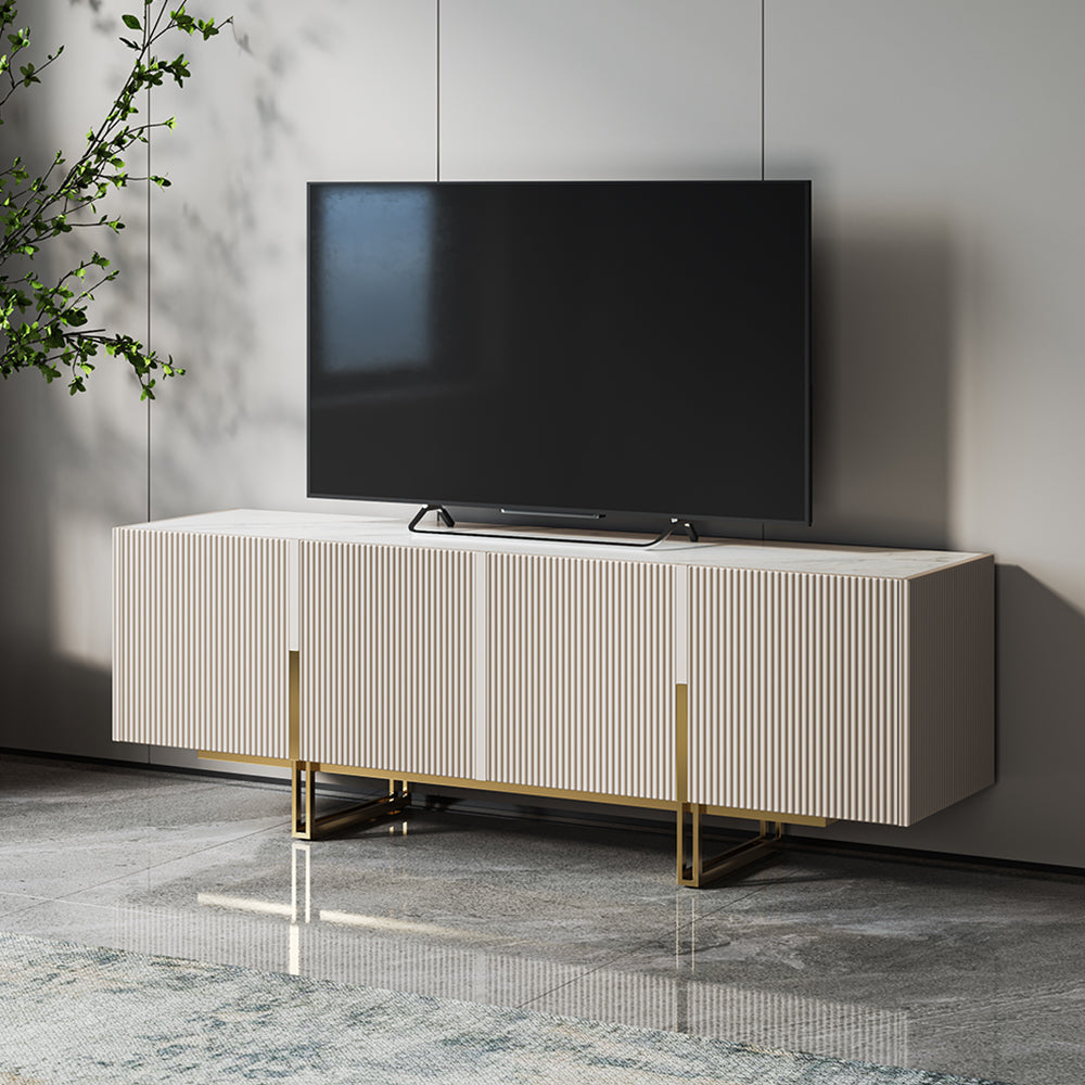 Auro Sintered Stone Fluted TV Console