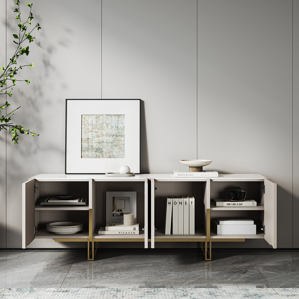 Auro Sintered Stone Fluted TV Console