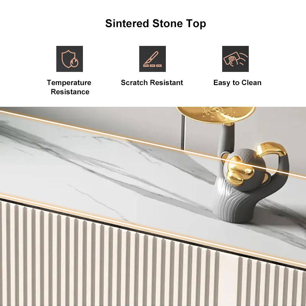 Auro Sintered Stone Fluted TV Console