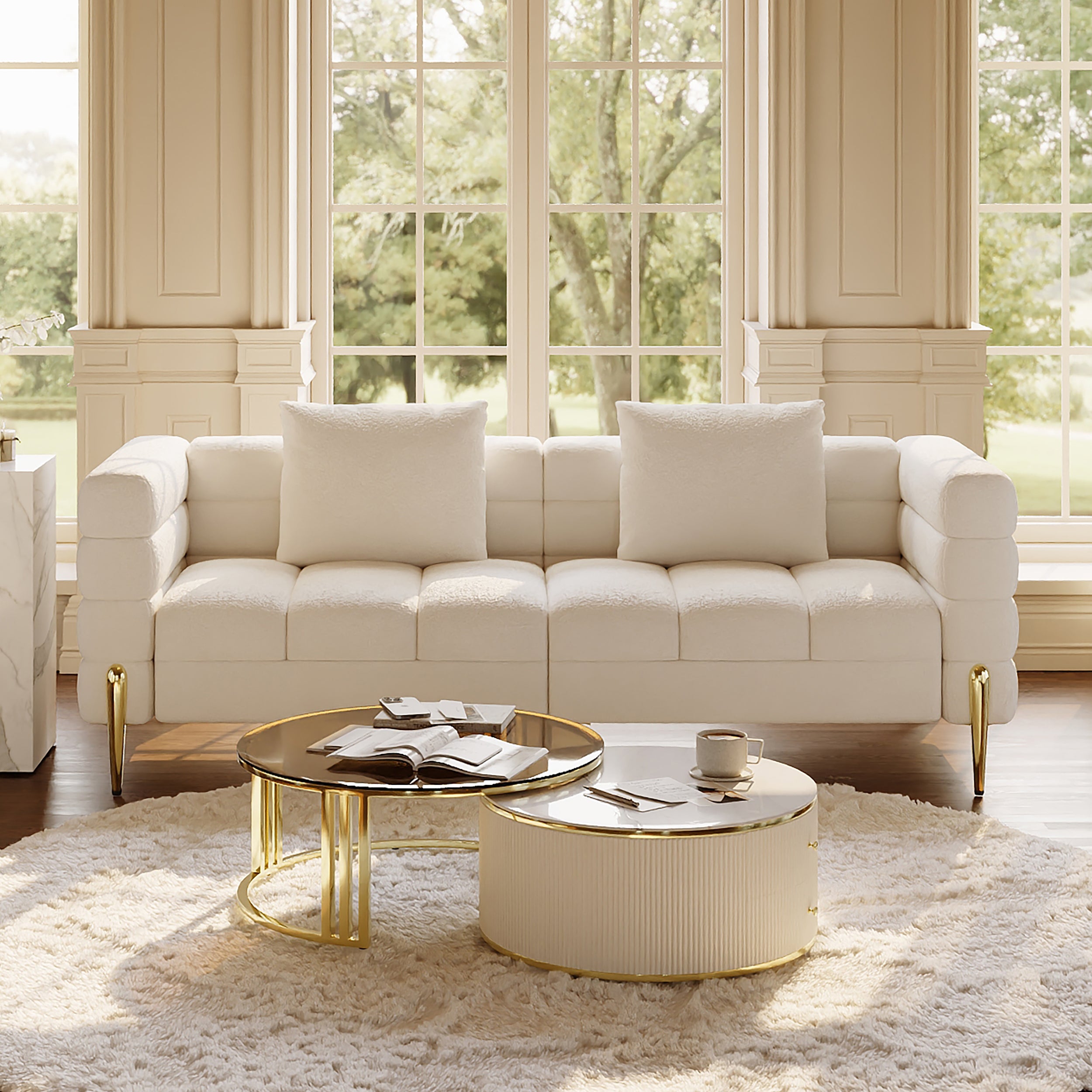 Auro Sintered Stone Fluted TV Console