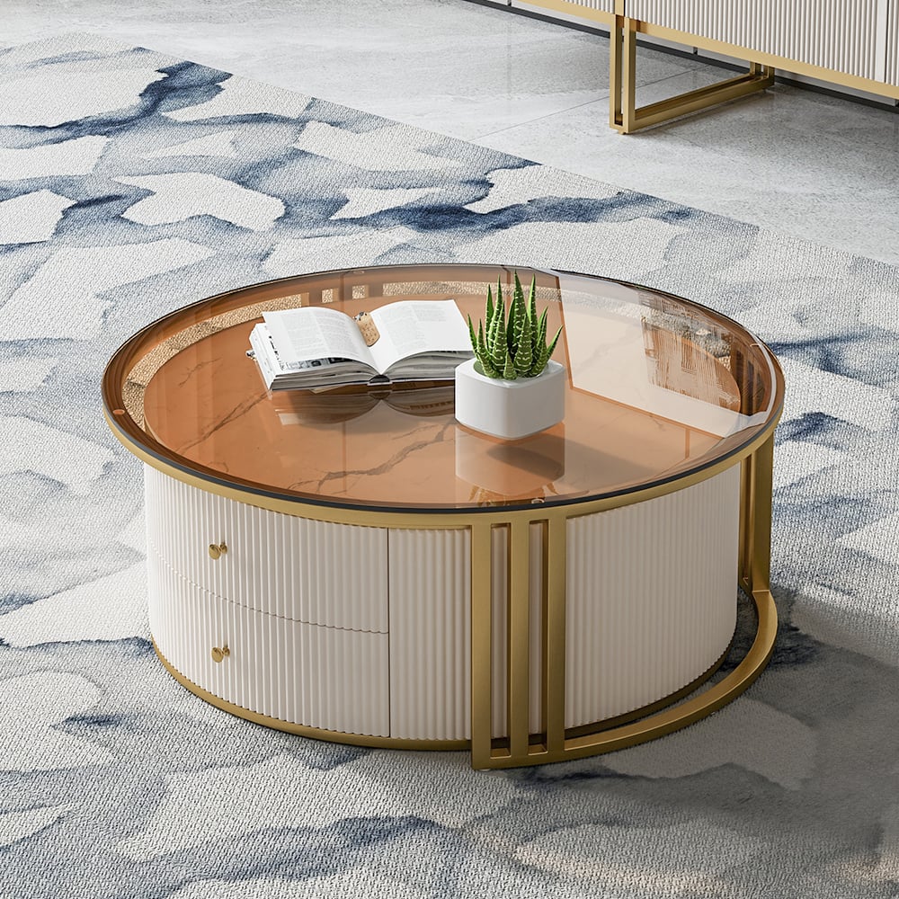 Auro Sintered Stone Fluted TV Console