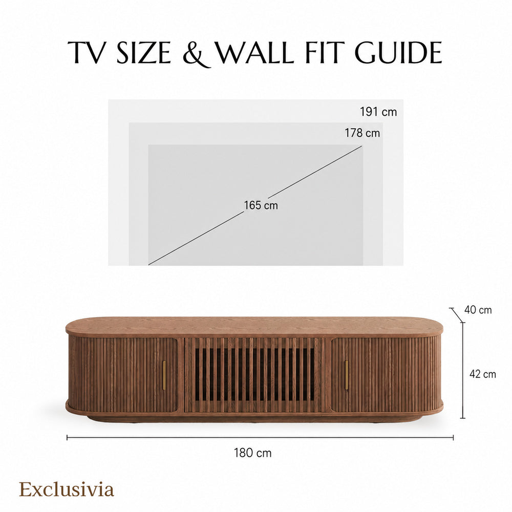 Solvra Mid-Century Tambour Door TV Stand