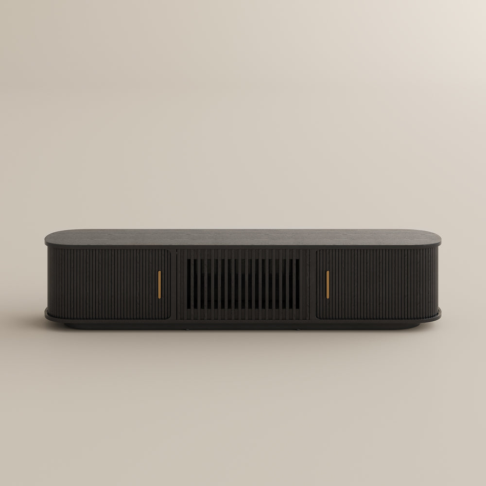 Solvra Mid-Century Tambour Door TV Stand