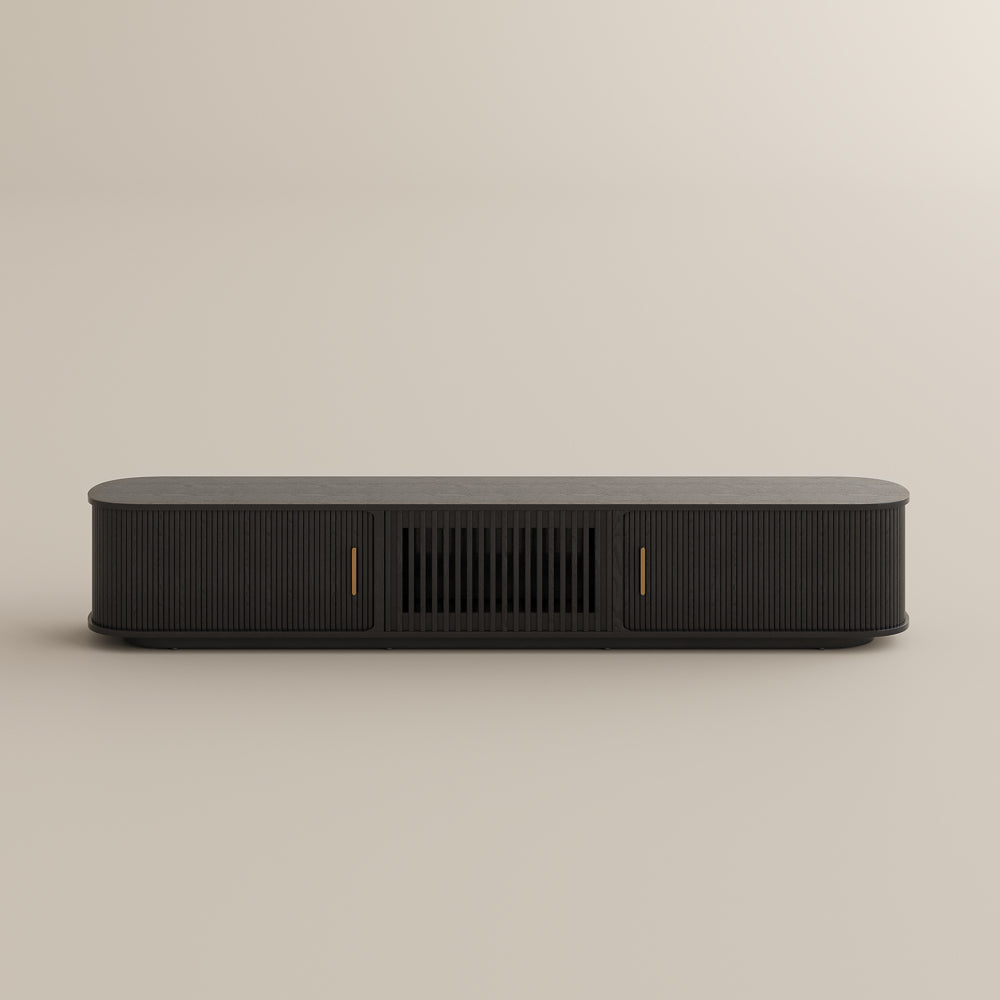 Solvra Mid-Century Tambour Door TV Stand
