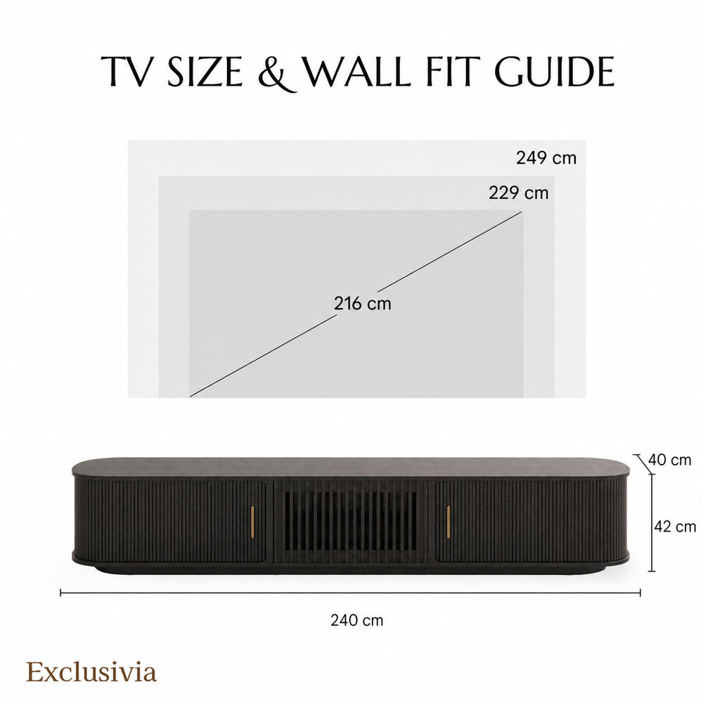 Solvra Mid-Century Tambour Door TV Stand