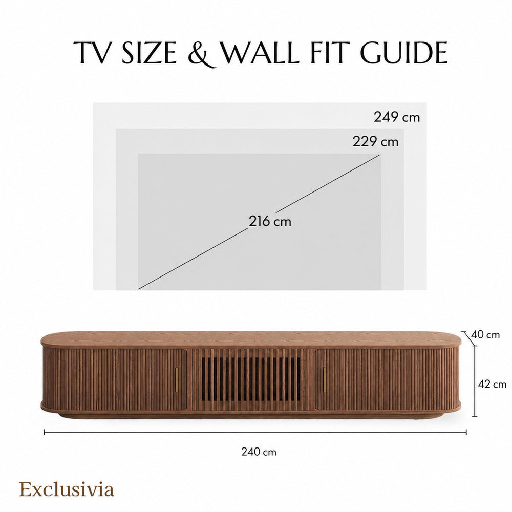 Solvra Mid-Century Tambour Door TV Stand