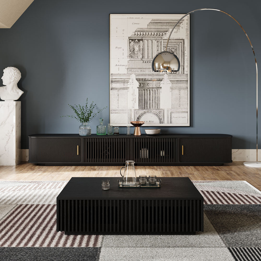 Solvra Mid-Century Tambour Door TV Stand
