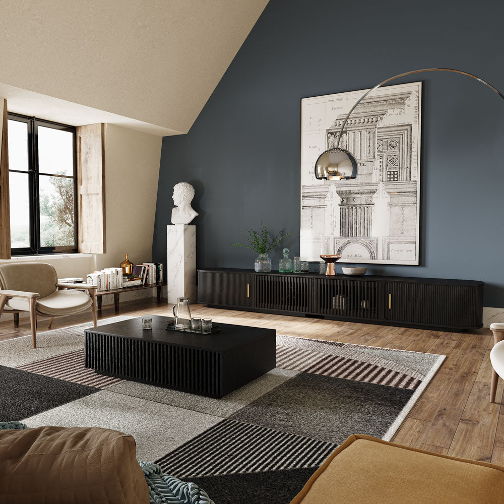 Solvra Mid-Century Tambour Door TV Stand
