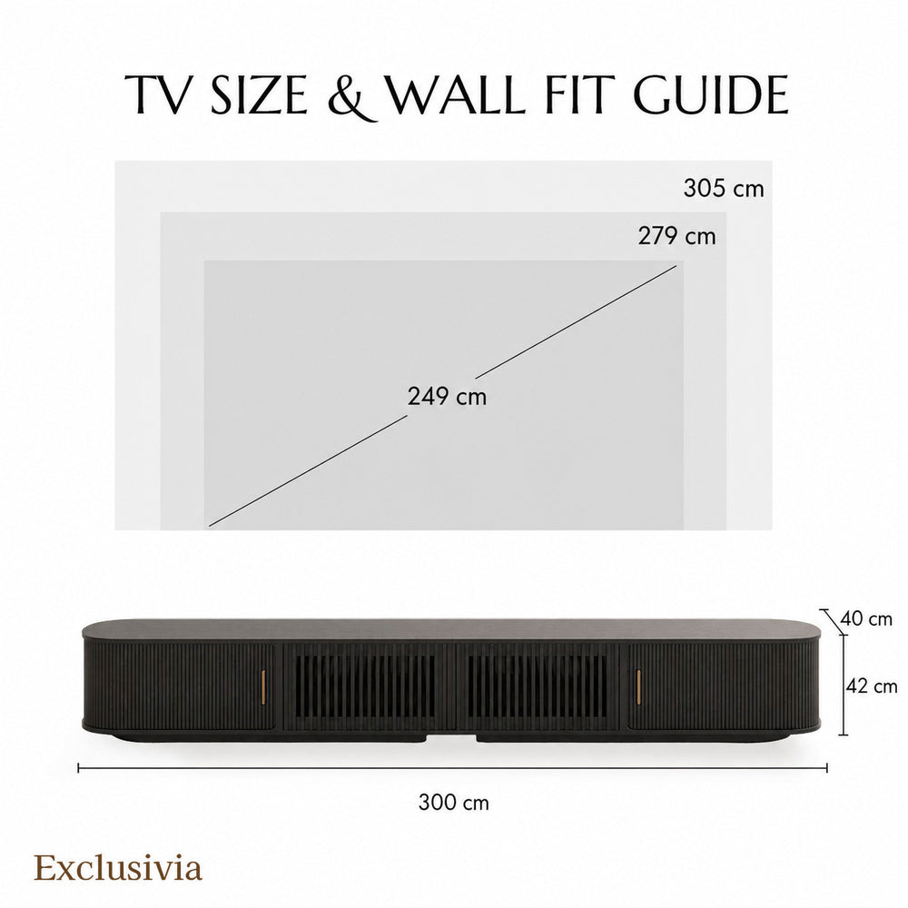 Solvra Mid-Century Tambour Door TV Stand
