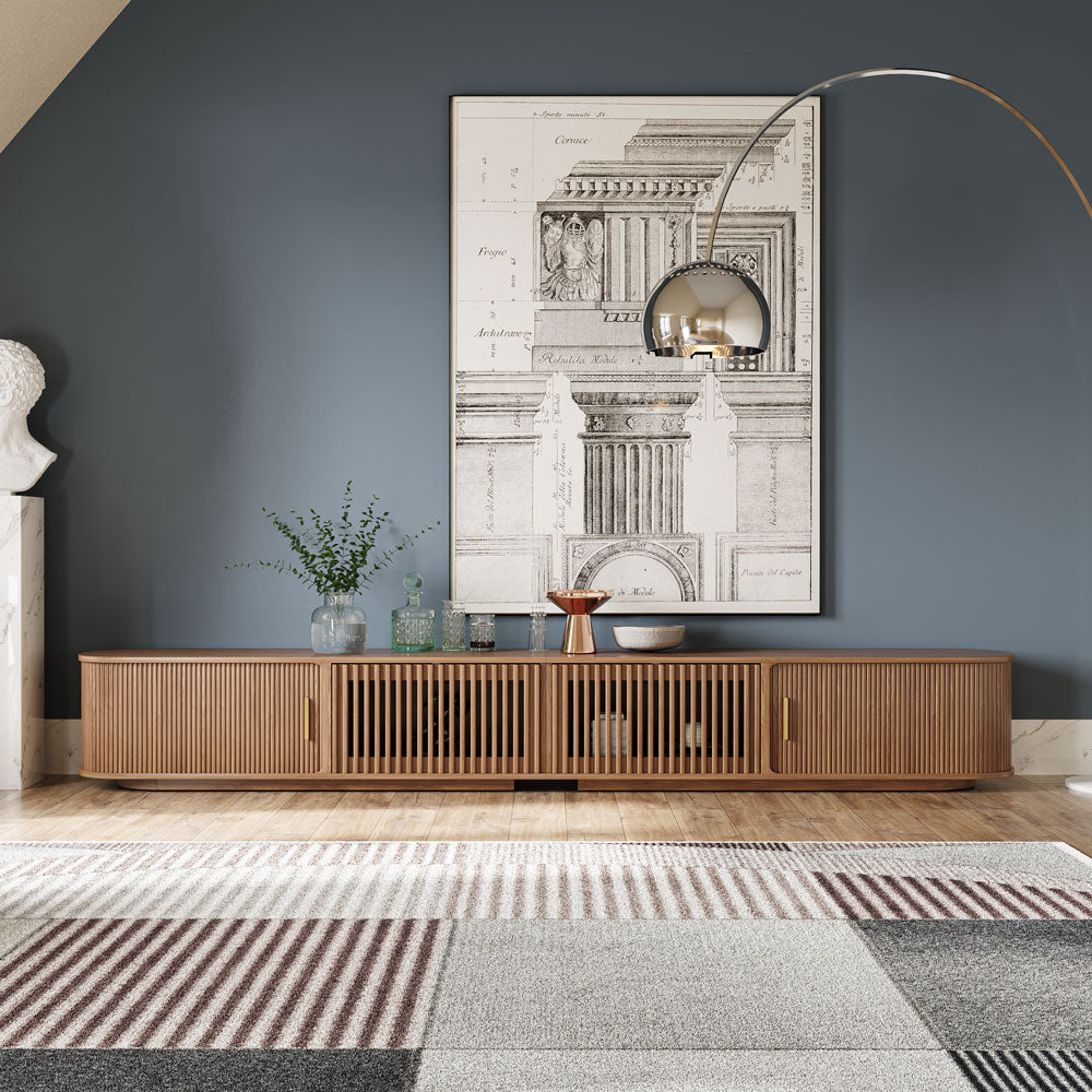 Solvra Mid-Century Tambour Door TV Stand