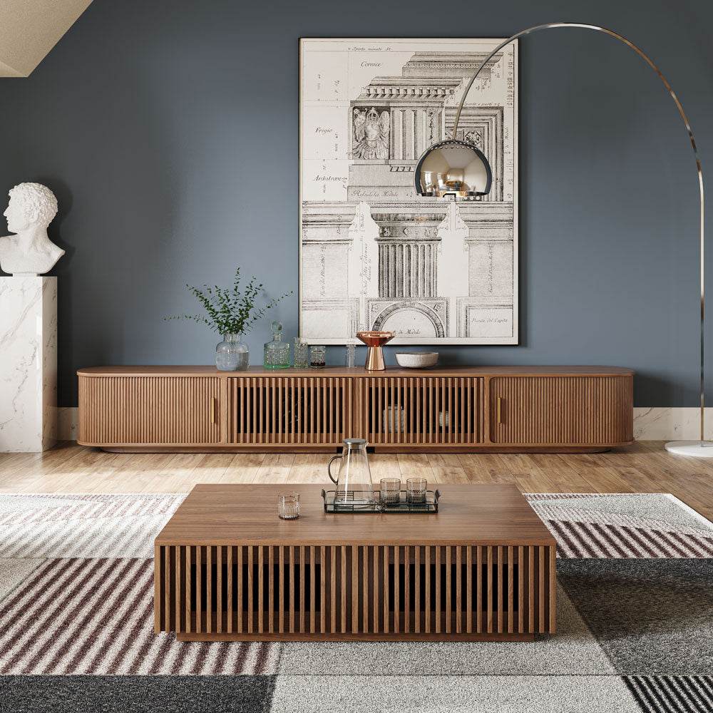 Solvra Mid-Century Tambour Door TV Stand