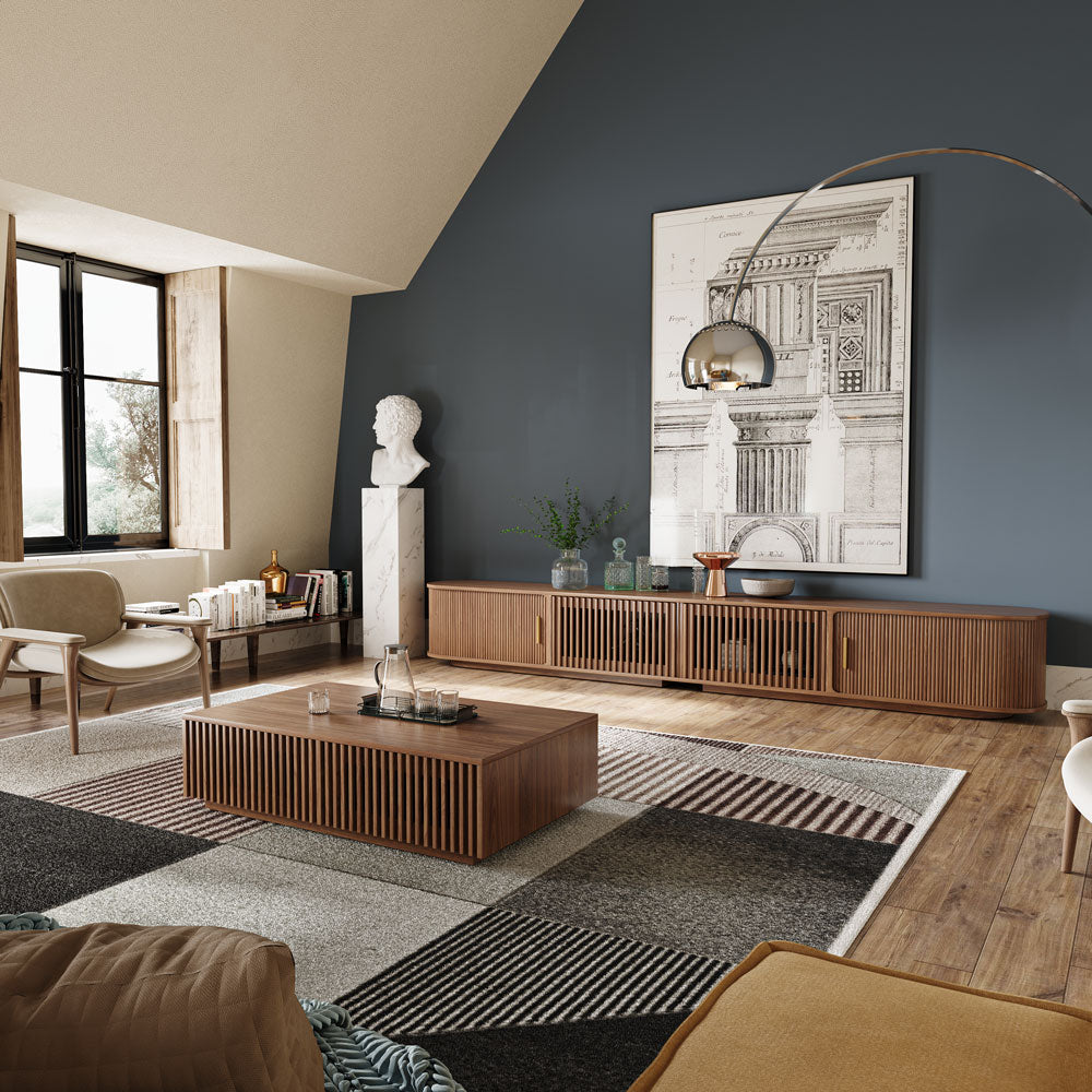 Solvra Mid-Century Tambour Door TV Stand