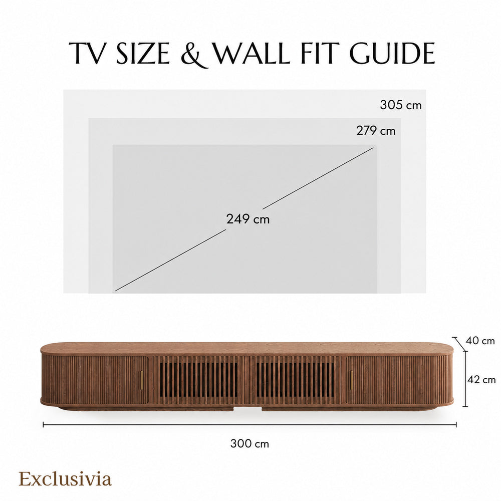 Solvra Mid-Century Tambour Door TV Stand