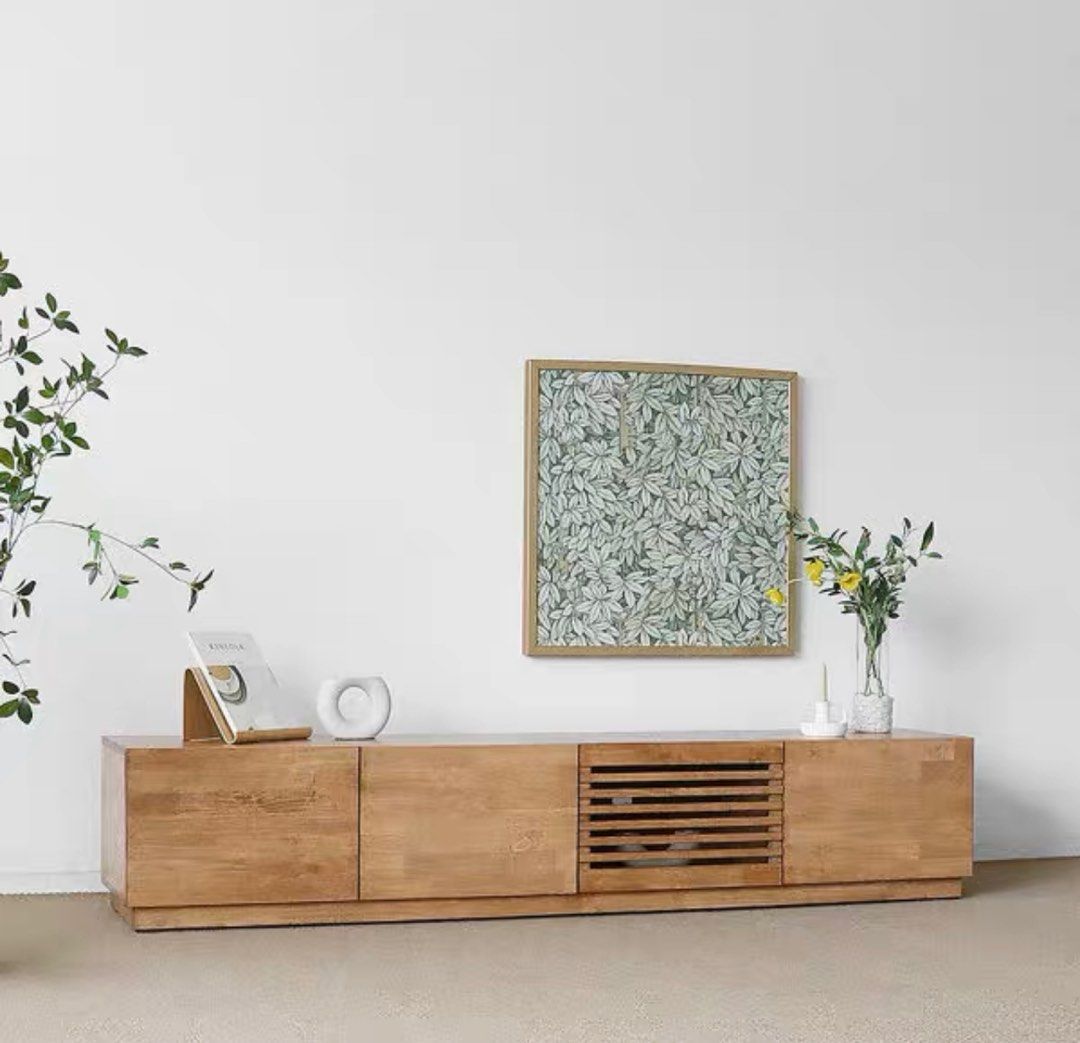 VARRO Modern Solid Wood TV Console