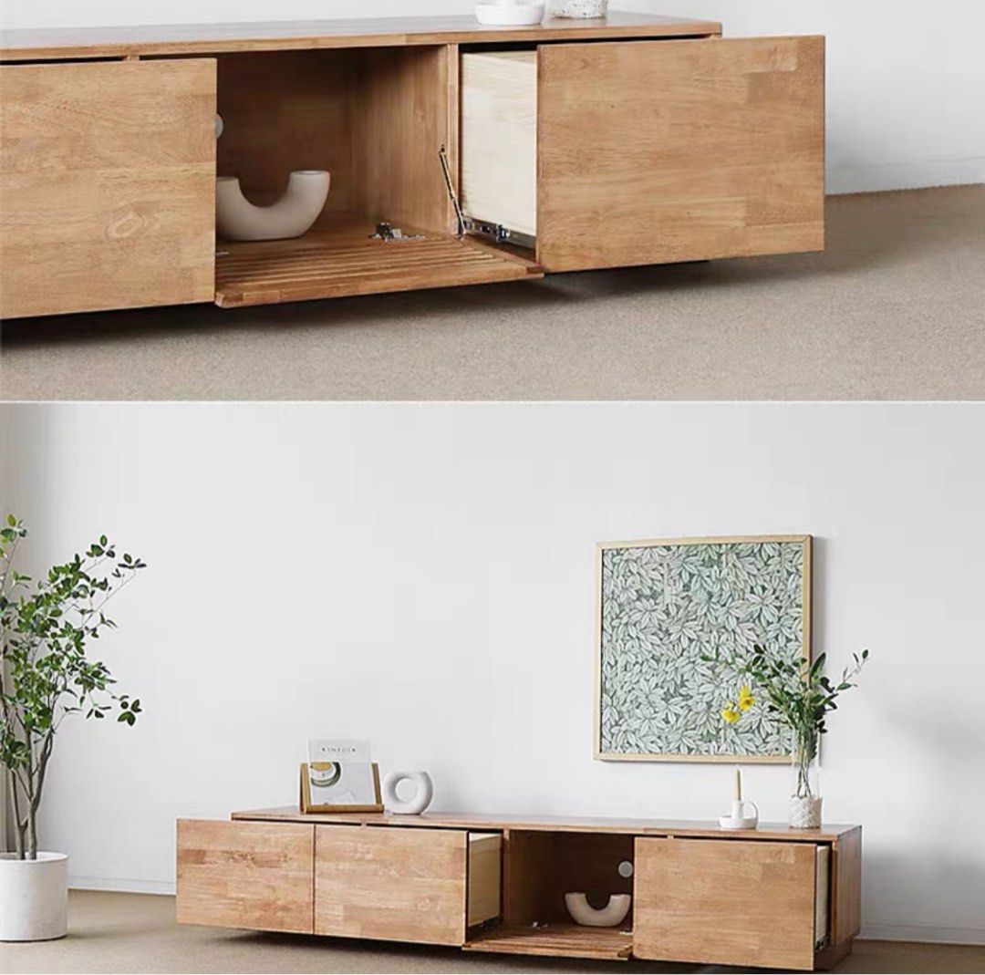 VARRO Modern Solid Wood TV Console