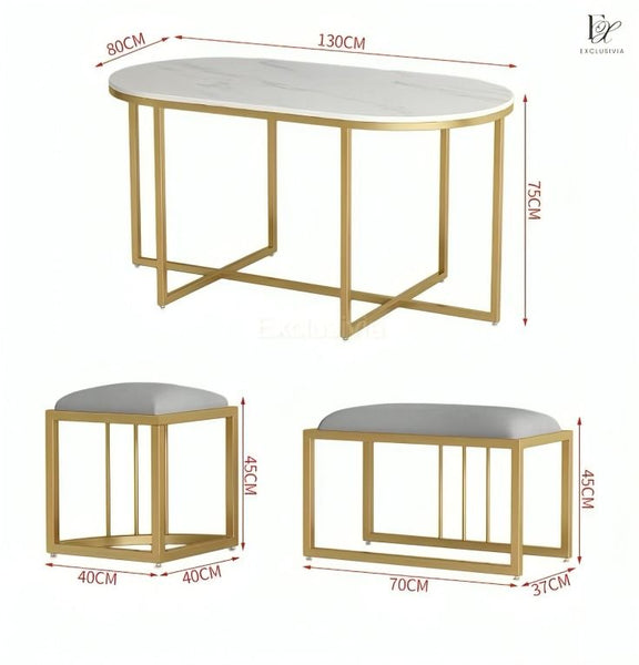 ORDNA Modern Sintered Stone Dining Table Set - Exclusivia