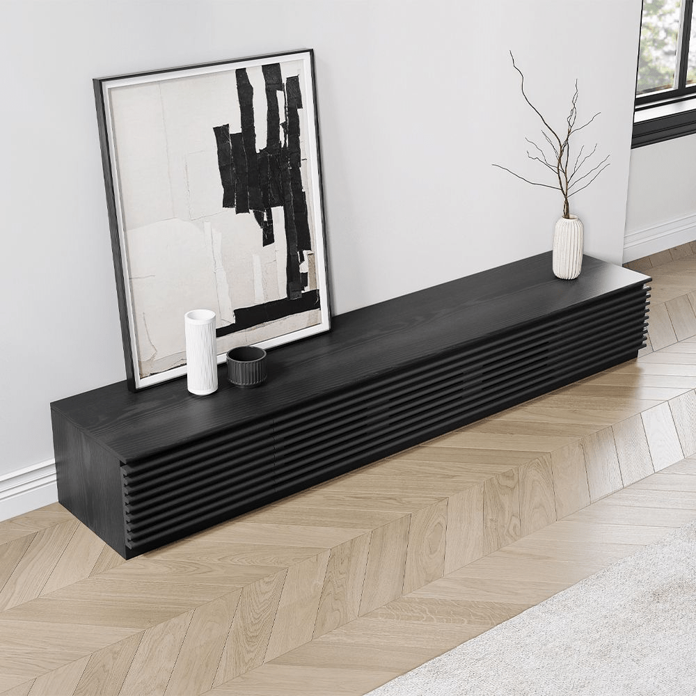 Orion Minimalist Fluted TV Console - Exclusivia