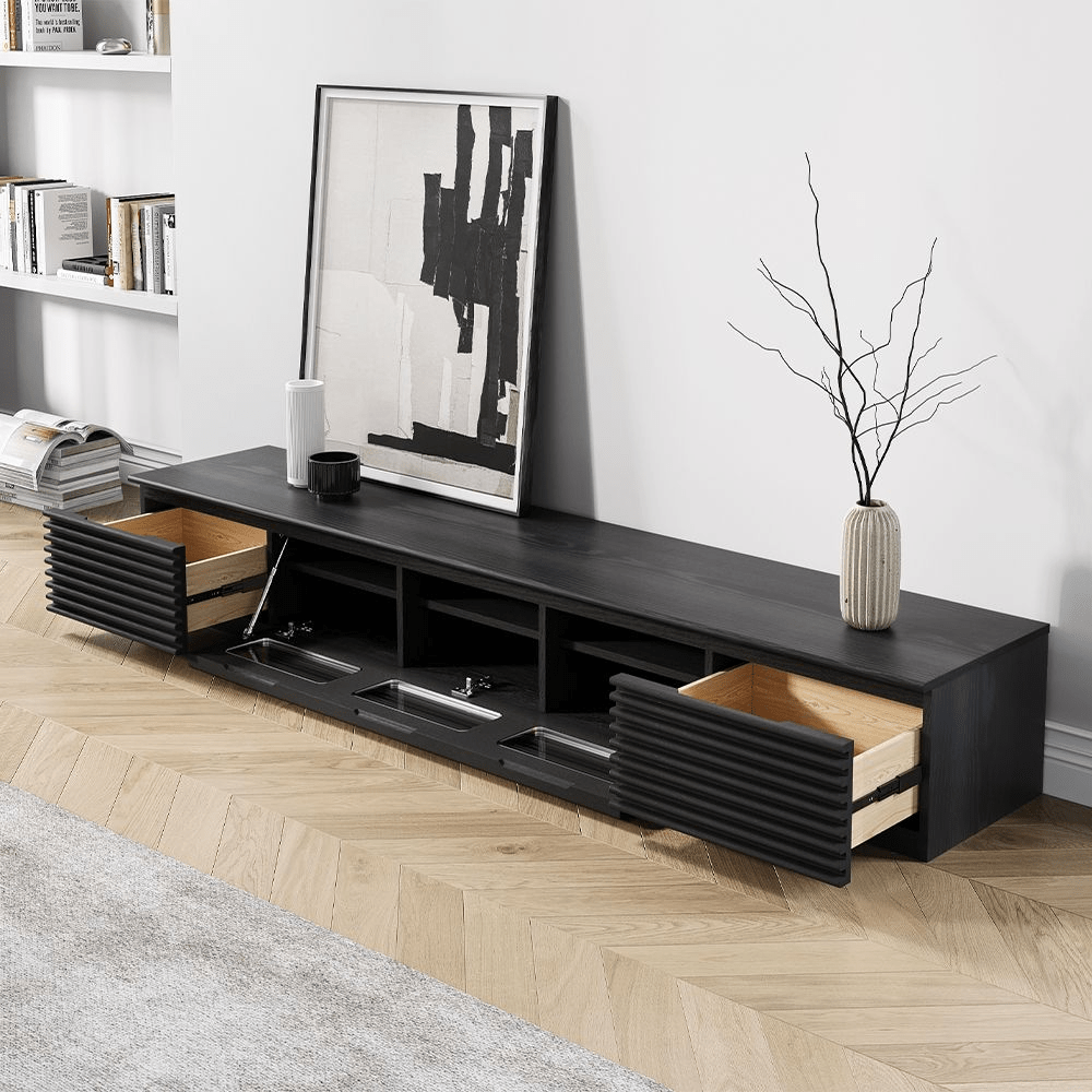 Orion Minimalist Fluted TV Console - Exclusivia