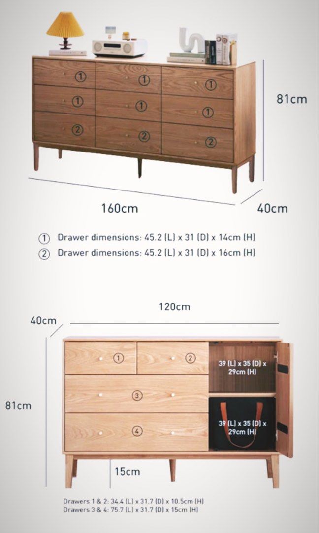 Orion Solid Wood Sideboard Cabinet Drawer Chest - Exclusivia