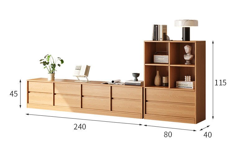 ORVIK Modern Solid Wood TV Console - Exclusivia