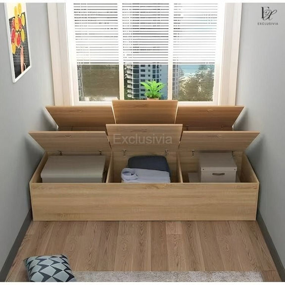 OSAKA Wood Storage Platform Bed - Exclusivia