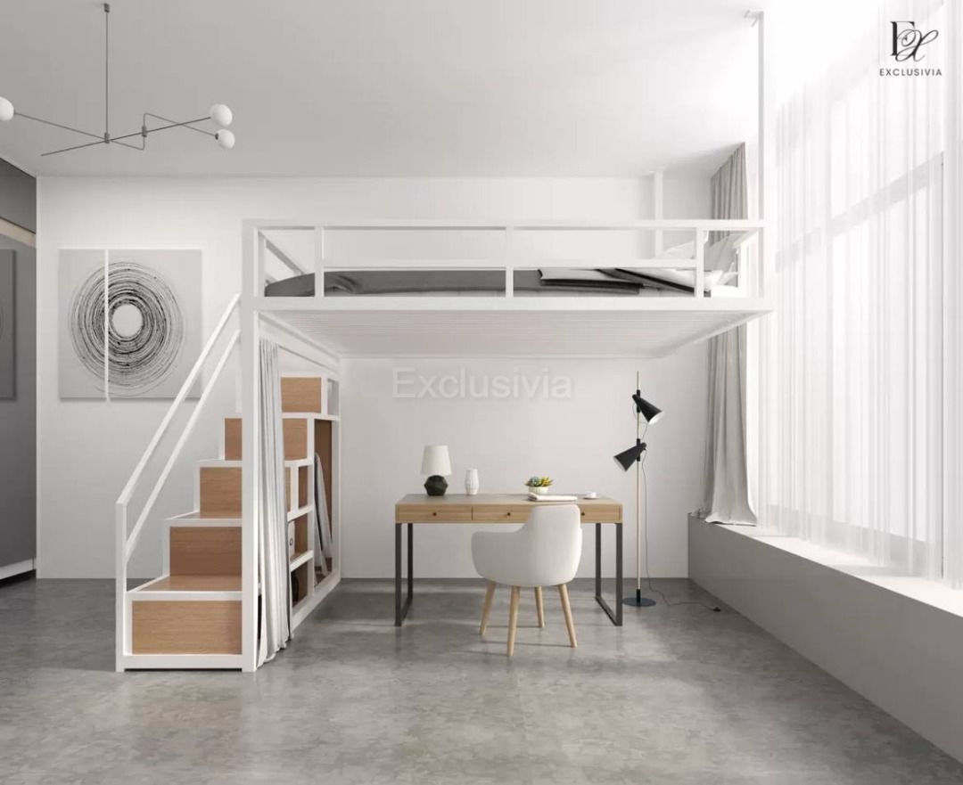 PASO Modern Industrial Loft Bed - Exclusivia