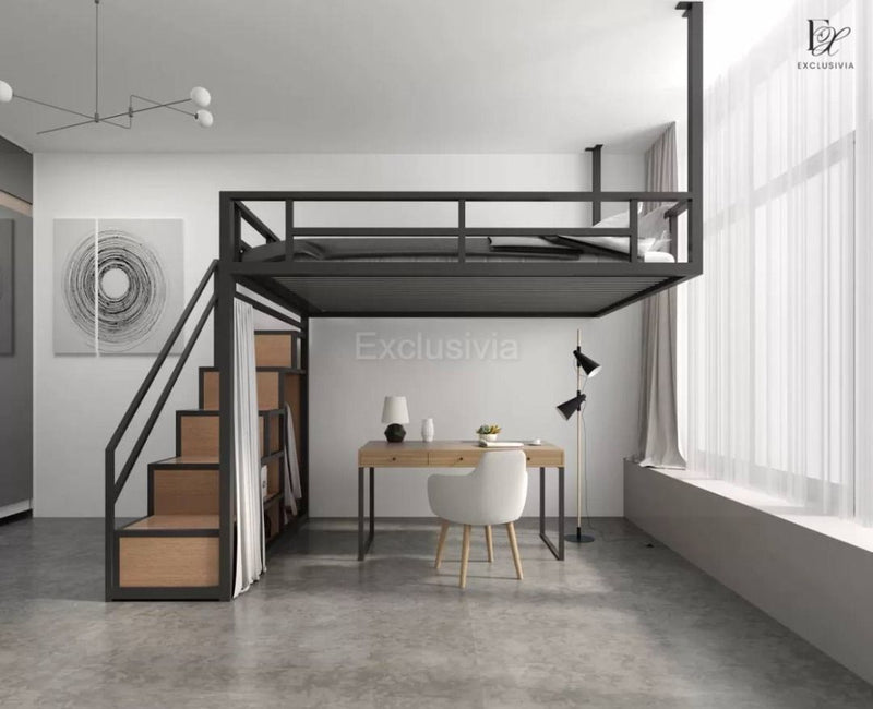 PASO Modern Industrial Loft Bed - Exclusivia