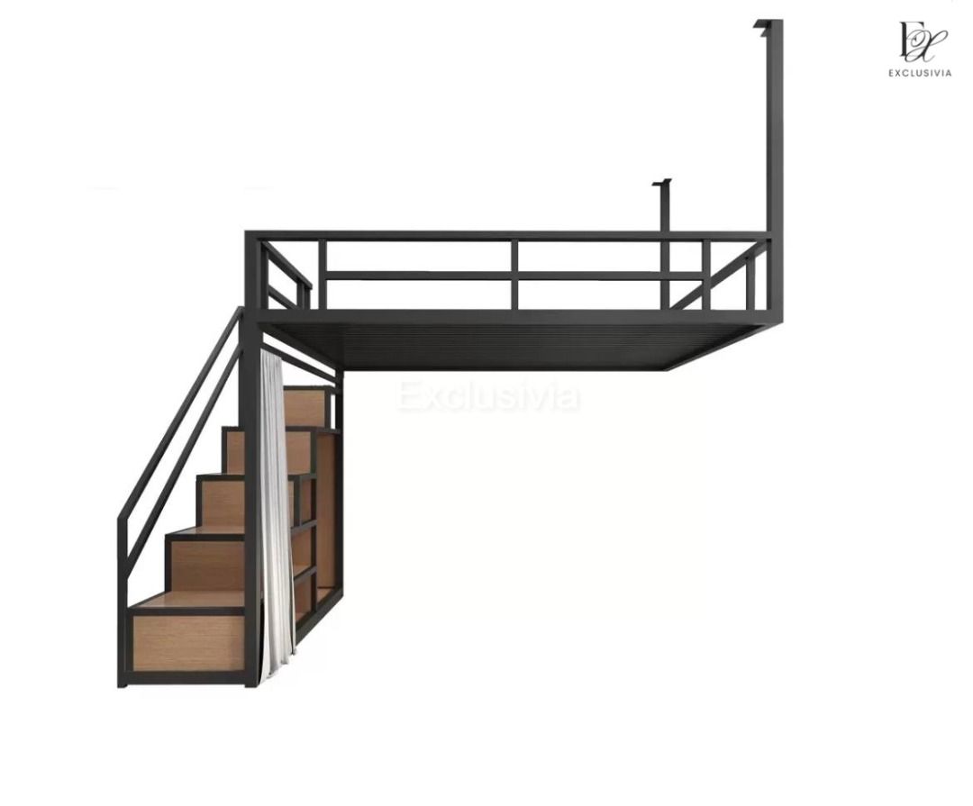 PASO Modern Industrial Loft Bed - Exclusivia