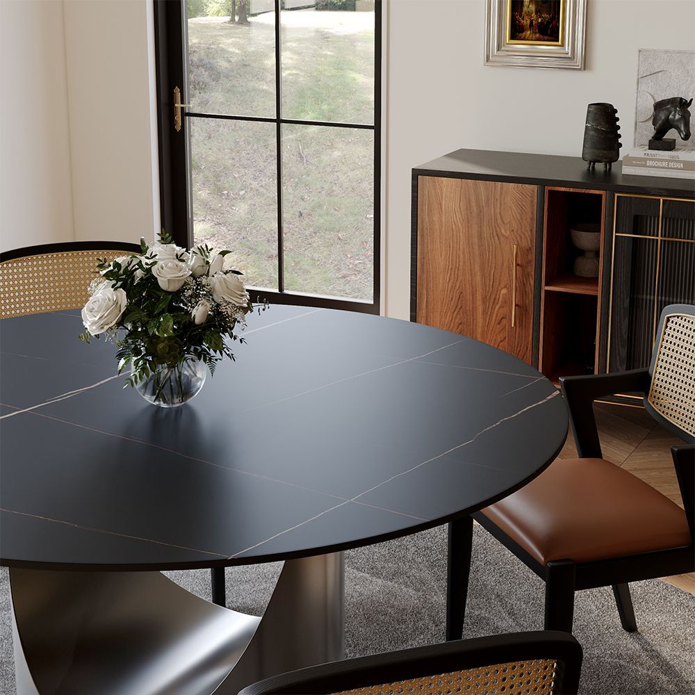 Aurelio Round Sintered Stone Dining Table