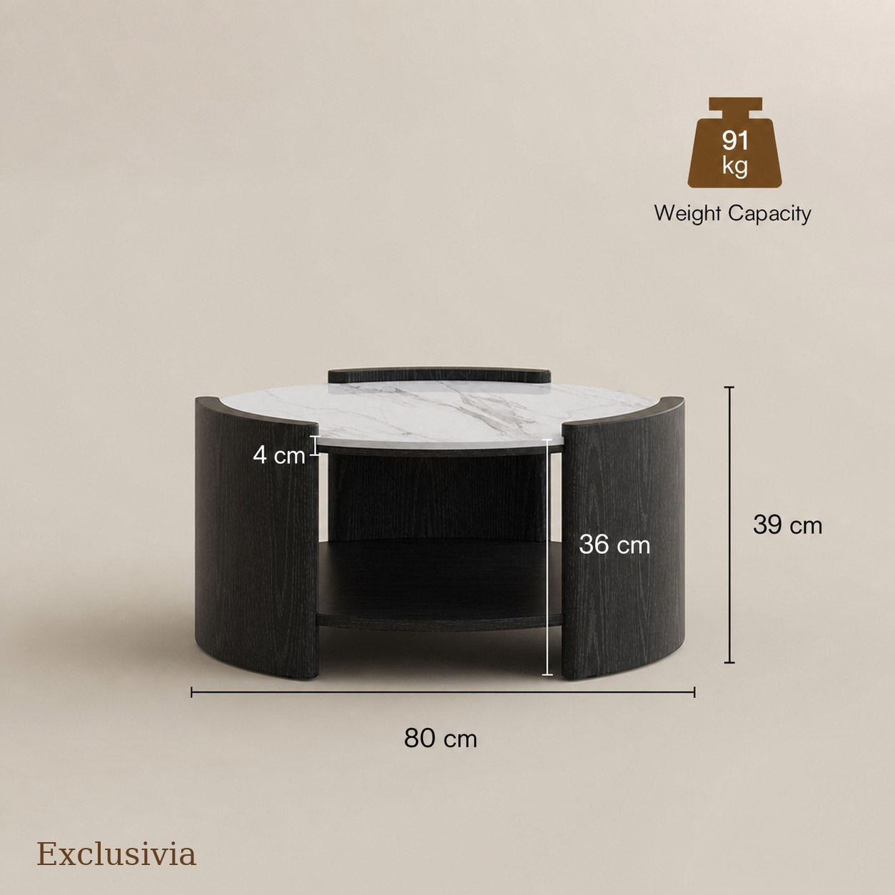 Solara Round Matte Coffee Table