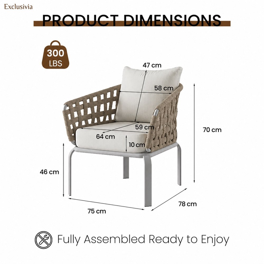 Solara Outdoor Lounge Chair — 75 cm (1 Piece)
